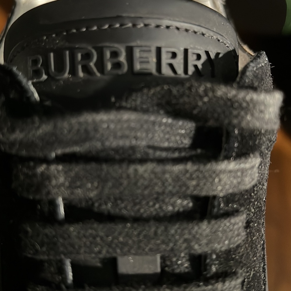 Burberry Leather, Suede and House Check Cotton Sneakers - Picture 2 of 6